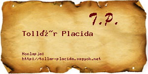 Tollár Placida névjegykártya